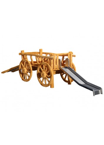Carro de madera de robinia con tobogan inox 